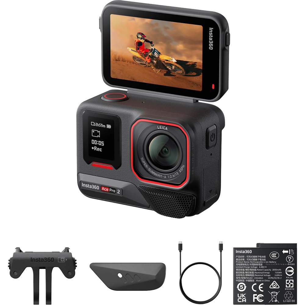 INSTA360 ACE PRO 2 8K AI-POWERED ACTION CAMERA WITH DUAL BATTERY MM93 EDITION BLACK CINSBBGA - Image 2