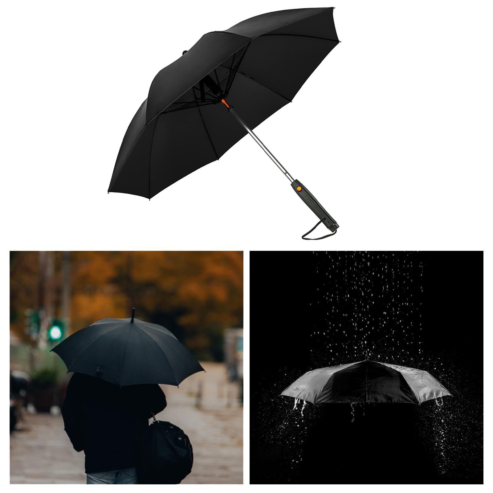 UMBRELLA WITH FAN DRY BATTERY BLACK - Image 3