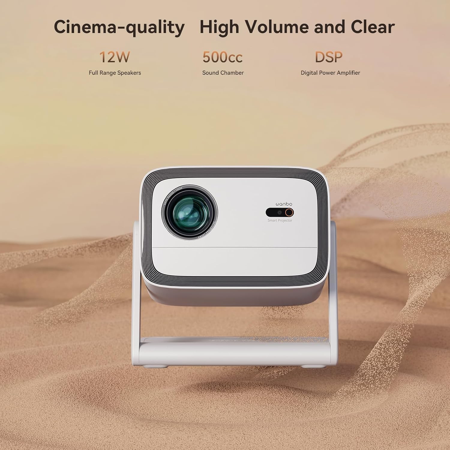 WANBO VALI 1 200° GIMBAL PROJECTOR WITH 900 ANSI AND ANDROID TV 11 WHITE - Image 6