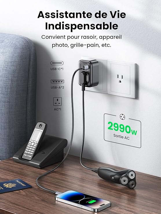 UGREEN 4 IN 1 TRAVEL ADAPTER BLACK 15261 - Image 8