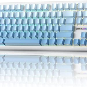 AULA 87 KEYS RGB 80% MECHANICAL GAMING KEYBOARD TRI-MODE GRAYWOOD V4 SWITCH GRADIENT BLUE F87 PRO