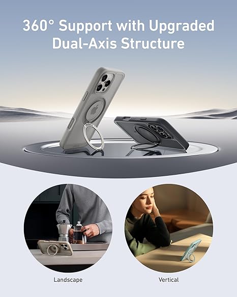 ANKER IPHONE 16 PRO MAX MAGNETIC WITH RING STAND CASE CLEAR A90H1H0C - Image 3