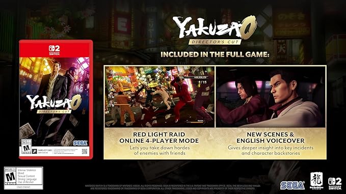 NINTENDO SWITCH 2 YAKUZA ZERO DIRECTORS CUT GAME CD - Image 8