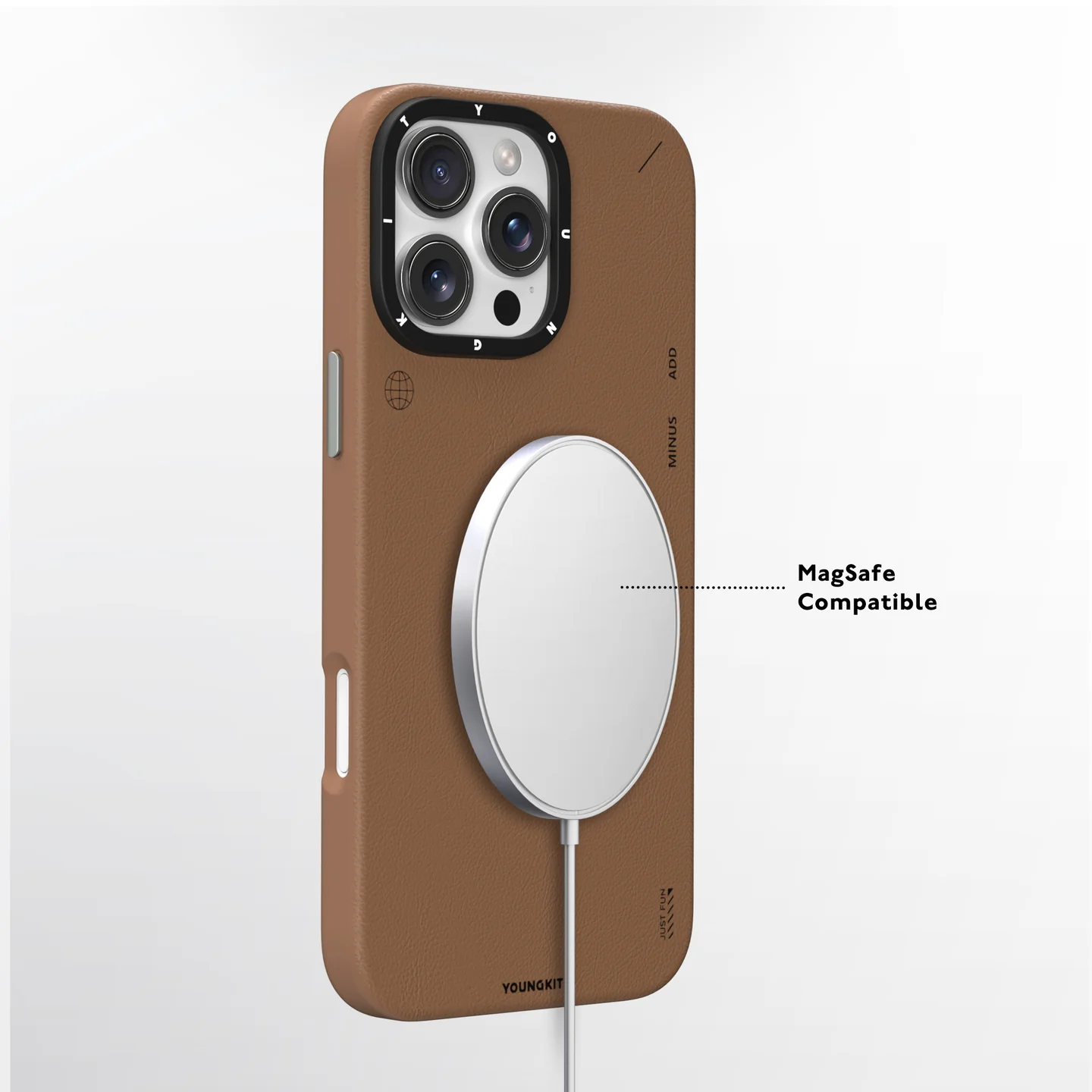 YOUNGKIT IPHONE 16 PRO LEATHER CASE BROWN KJPZHJ003 - Image 2
