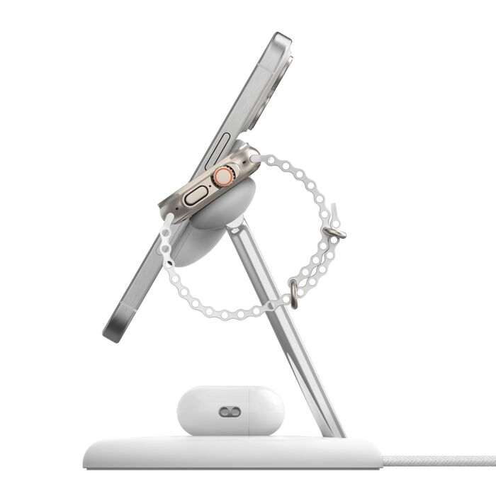 BELKIN BOOST CHARGE PRO 15W 3 IN 1 WIRELESS CHARGING STAND WITH MAGSAFE WHITE WIZ032MYWH - Image 2