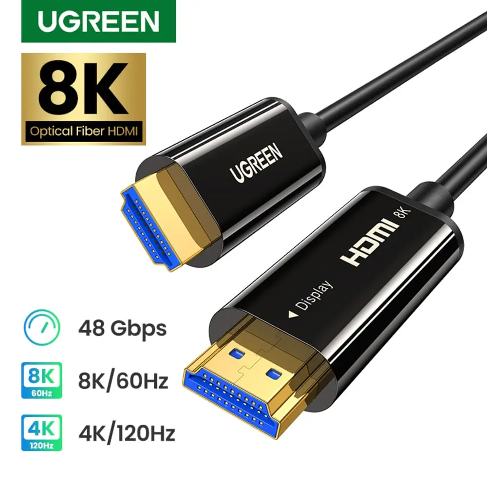 UGREEN 8K HDMI MALE TO MALE FIBER OPTIC CABLE 10M 80406 - Image 4
