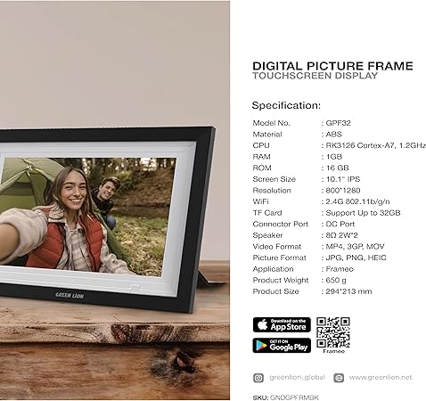 GREEN LION DIGITAL PICTURE FRAME BLACK GNDGPFRMBK - Image 3