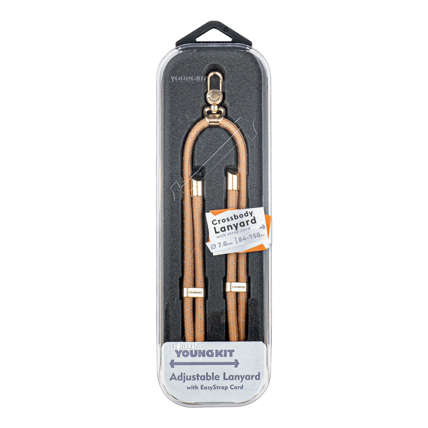 YOUNGKIT CROSSBODY LANYARD WITH STRAP CARD 7.0 MM TITANIUM YQ001 - Image 2