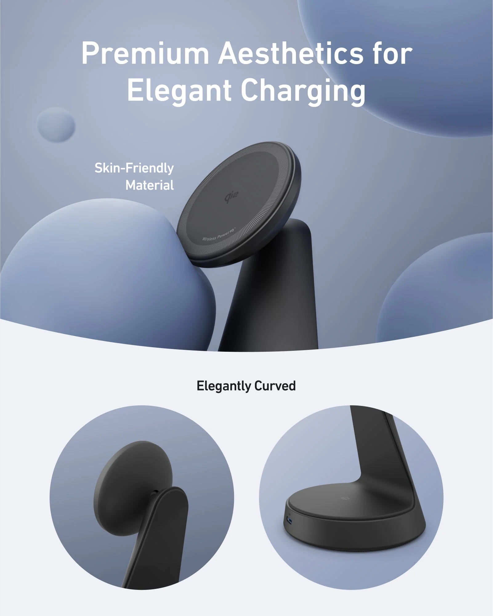 ANKER MAGGO WIRELESS 2-IN-1 DOCK STAND CHARGER BLACK A25M7H11 - Image 3