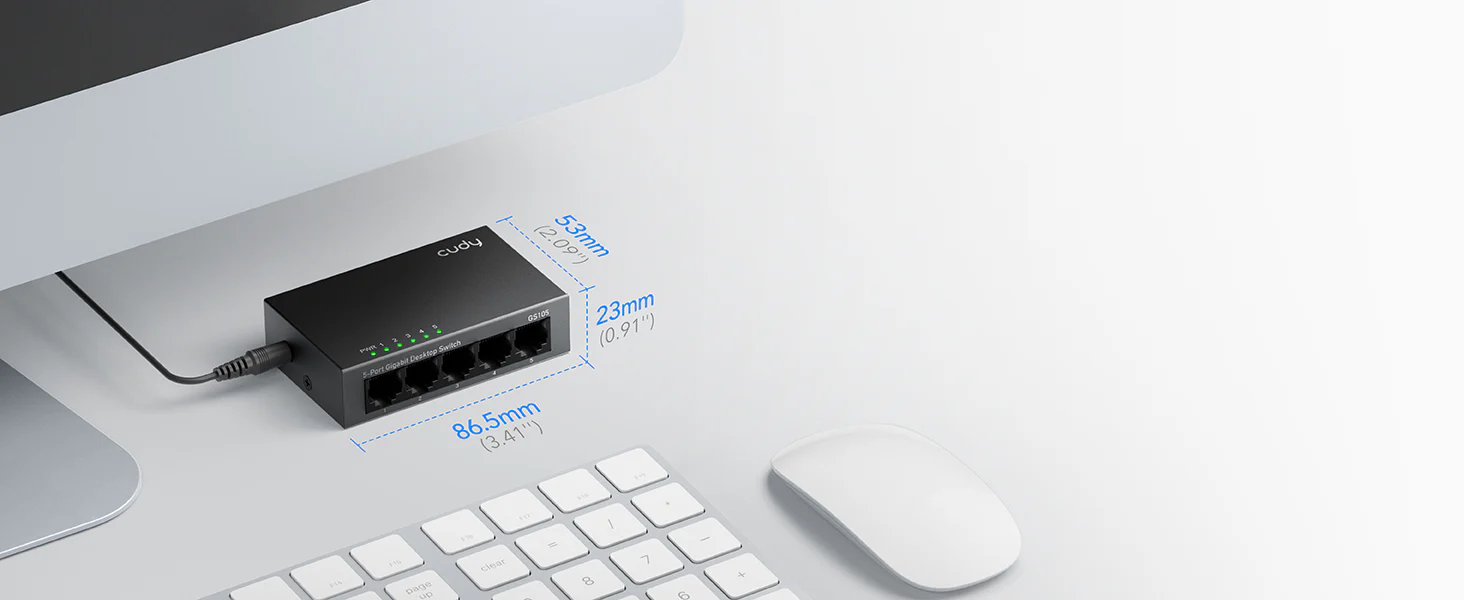 CUDY 5 PORT 10/100/1000 MBPS DESKTOP SWITCH GS105 - Image 2