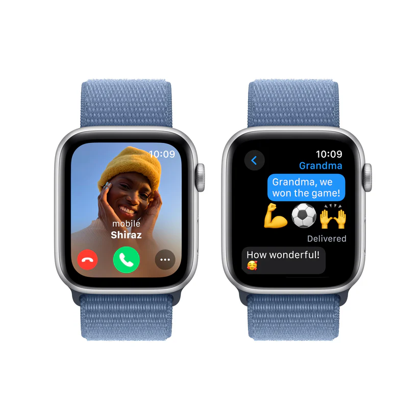 APPLE WATCH SE (2ND GENERATION) GPS 44MM SILVER ALUMINUM CASE WITH WINTER BLUE SPORT LOOP BAND MREF3 - Image 4