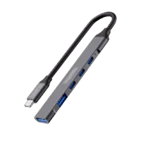 BLUPEBBLE C5-PORT MULTIPORT HUB PD 100W 2X USB-C 2X USB-A WITH PD 3.0 GRAY BP-C5MULTIHUB5IN1-GY - Image 4