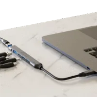 BLUPEBBLE C5-PORT MULTIPORT HUB PD 100W 2X USB-C 2X USB-A WITH PD 3.0 GRAY BP-C5MULTIHUB5IN1-GY - Image 3