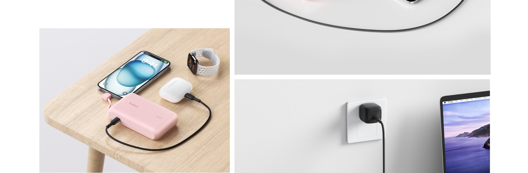 BELKIN BOOST CHARGE POWER BANK 20K WITH USB C INTEGRATED CABLE PD 30W PINK BPB024HQPK - Image 4