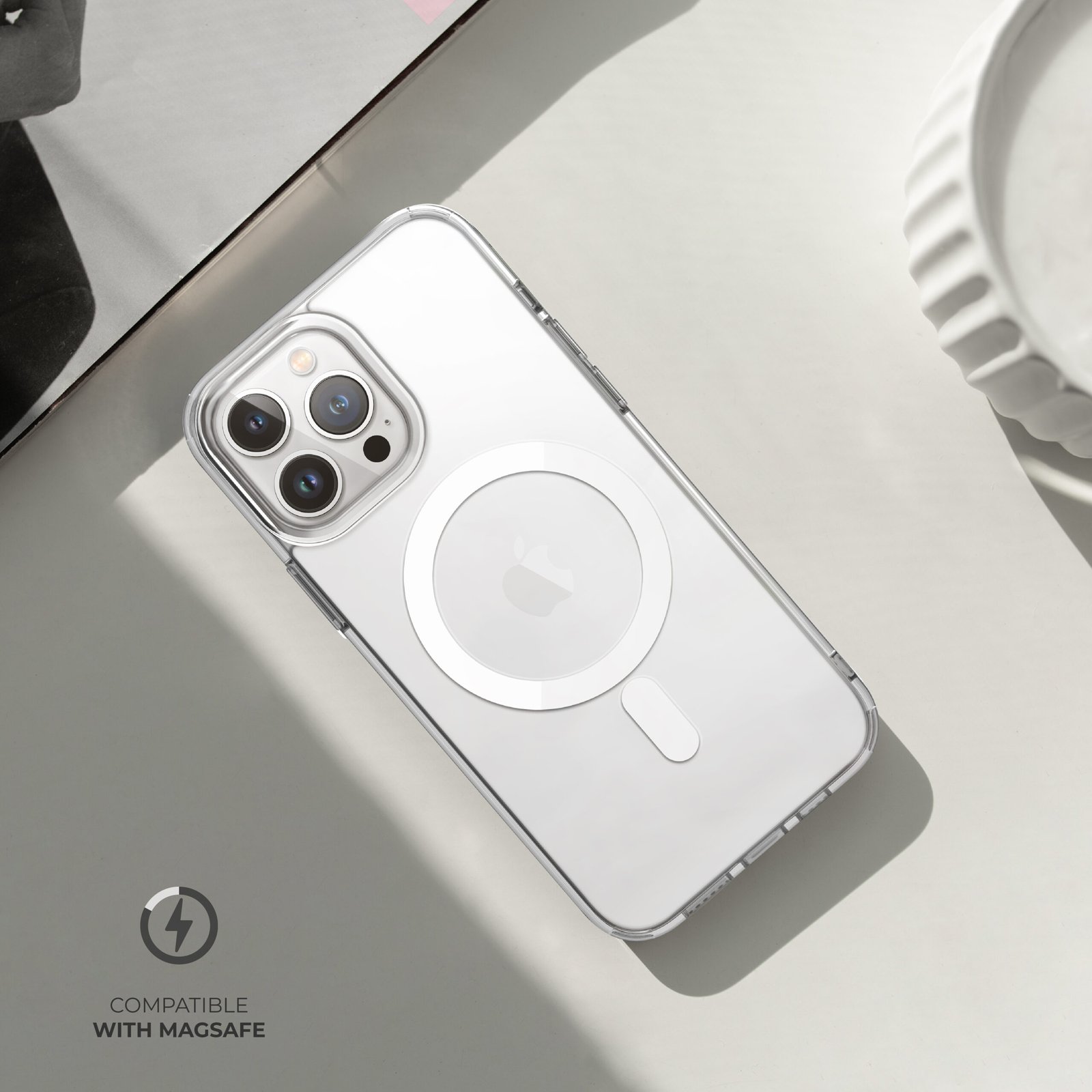 BLUPEBBLE IPHONE 15 HYBRID MAG COMPATIBLE WITH MAGSAFE CRYSTAL CASE CLEAR BP-IPCRYSTAL6.1-15-CL - Image 3