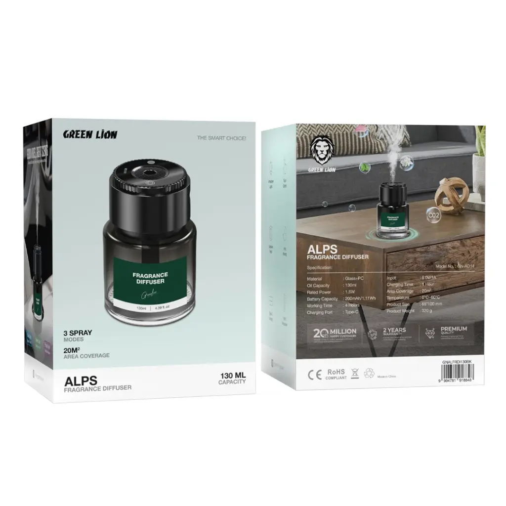 GREEN LION ALPS FRAGRANCE DIFFUSER 130ML BLACK GNALFRDI130BK - Image 5