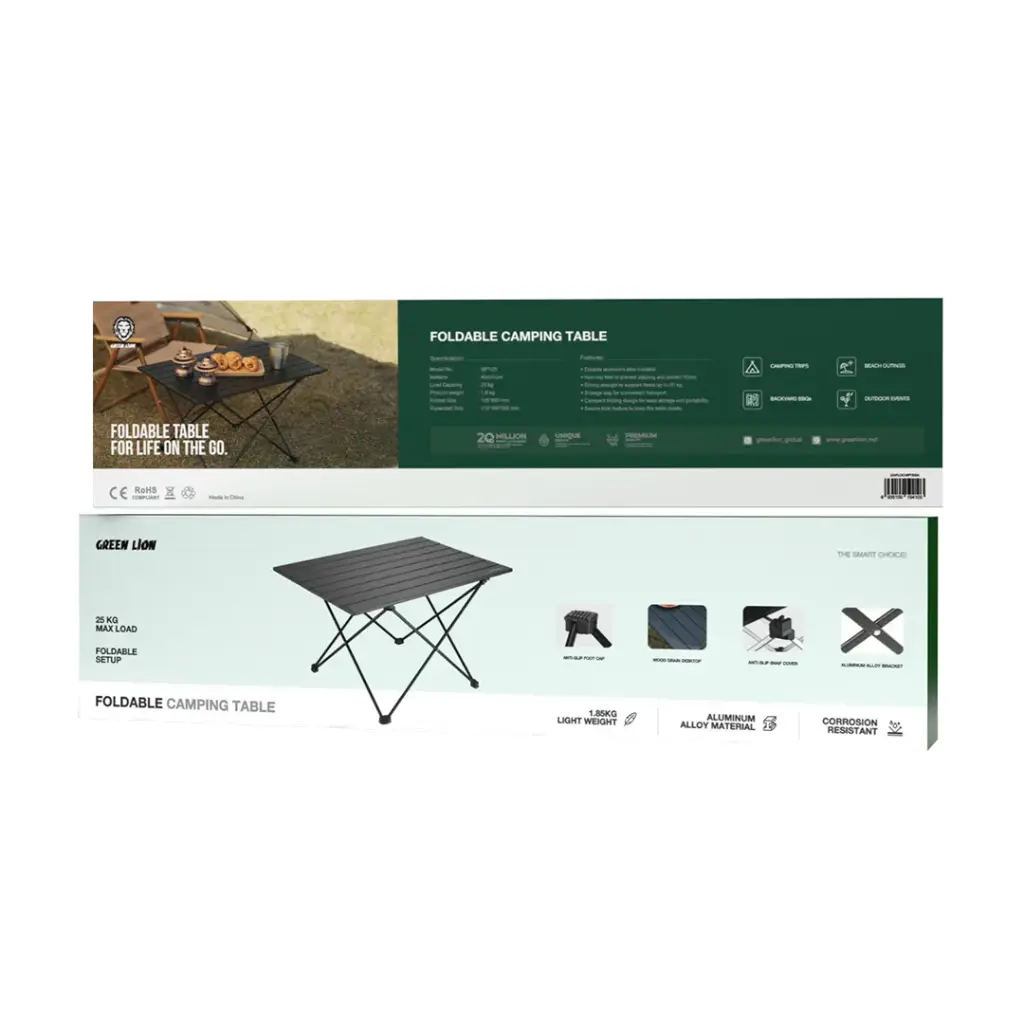 GREEN LION FOLDABLE CAMPING TABLE BLACK GNFLDCMPTBBK - Image 3