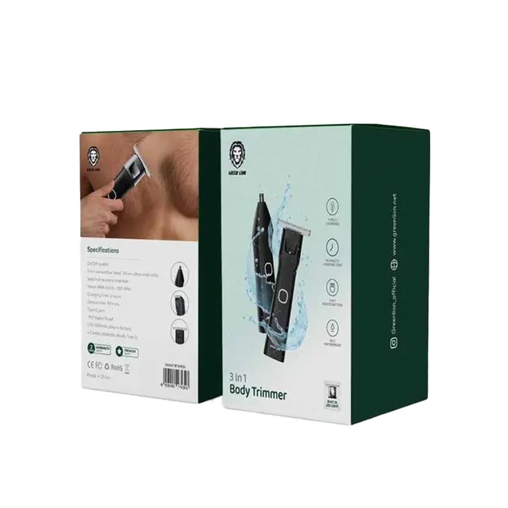 GREEN LION 3 IN 1 BODY TRIMMER 1200MAH BLACK GN3N1TRTMRBK - Image 7