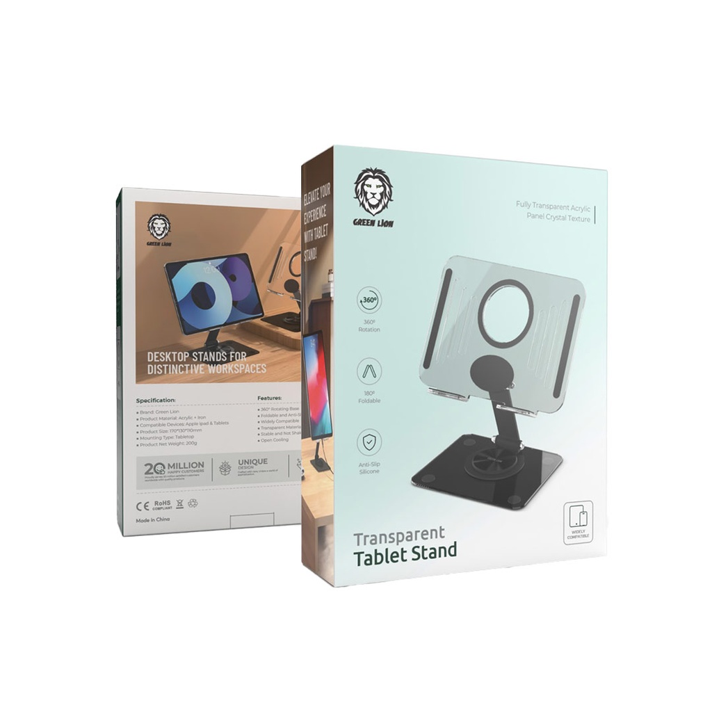 GREEN LION TRANSPARENT TABLET STAND GNTRTABSTDBK - Image 2