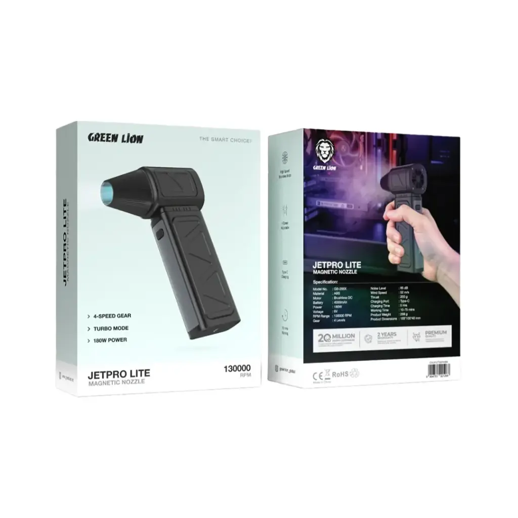 GREEN LION JET PRO LITE MAGNETIC NOZZLE 130000 RPM BLACK GNJPLT180WBK - Image 3