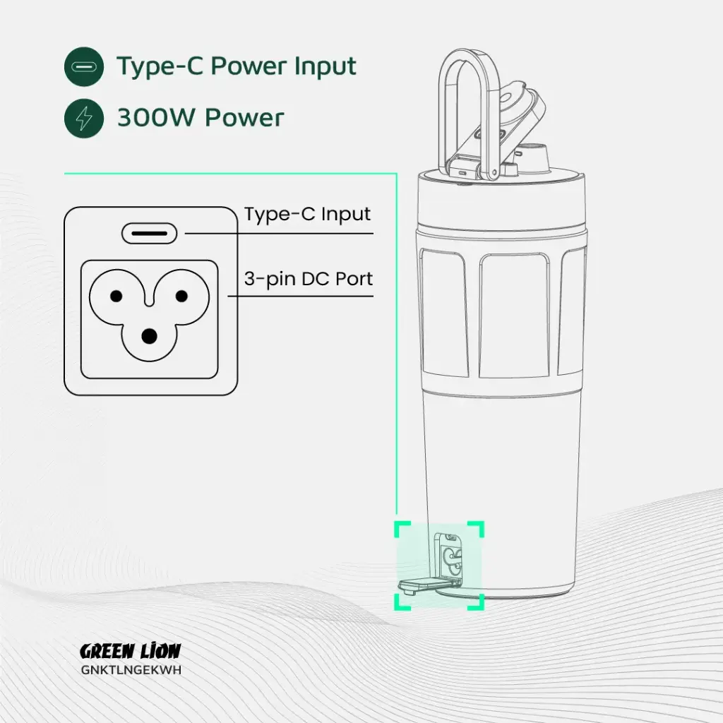 GREEN LION KETTLE & GO ELECTRIC KETTLE 600ML WHITE GNKTLNGEKWH - Image 6
