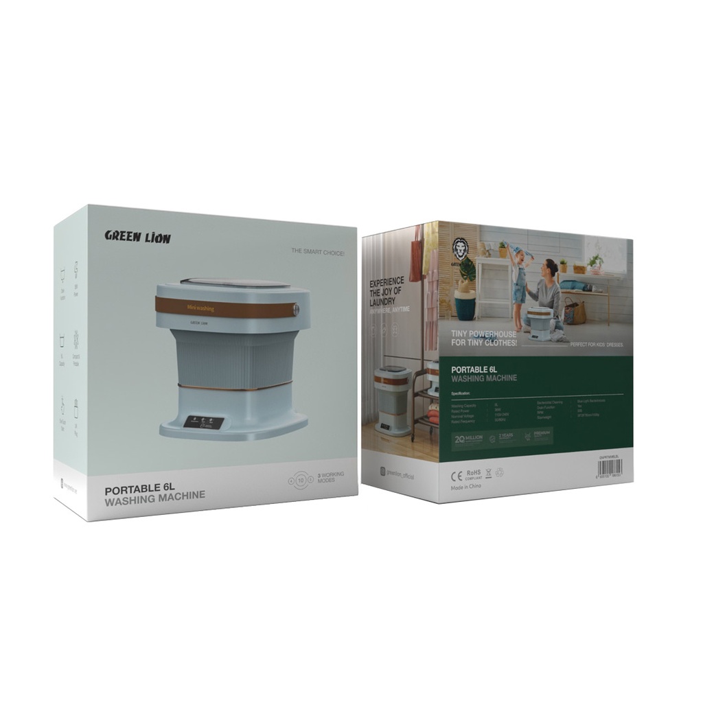 GREEN LION PORTABLE WASHING MACHINE 6L BLUE GNPRTWM6LBL - Image 3
