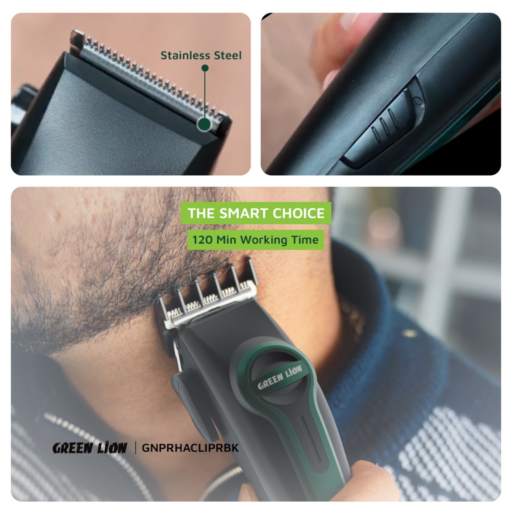 GREEN LION PROFESSIONAL HAIR CLIPPER BLACK GNPRHACLIPRBK - Image 4