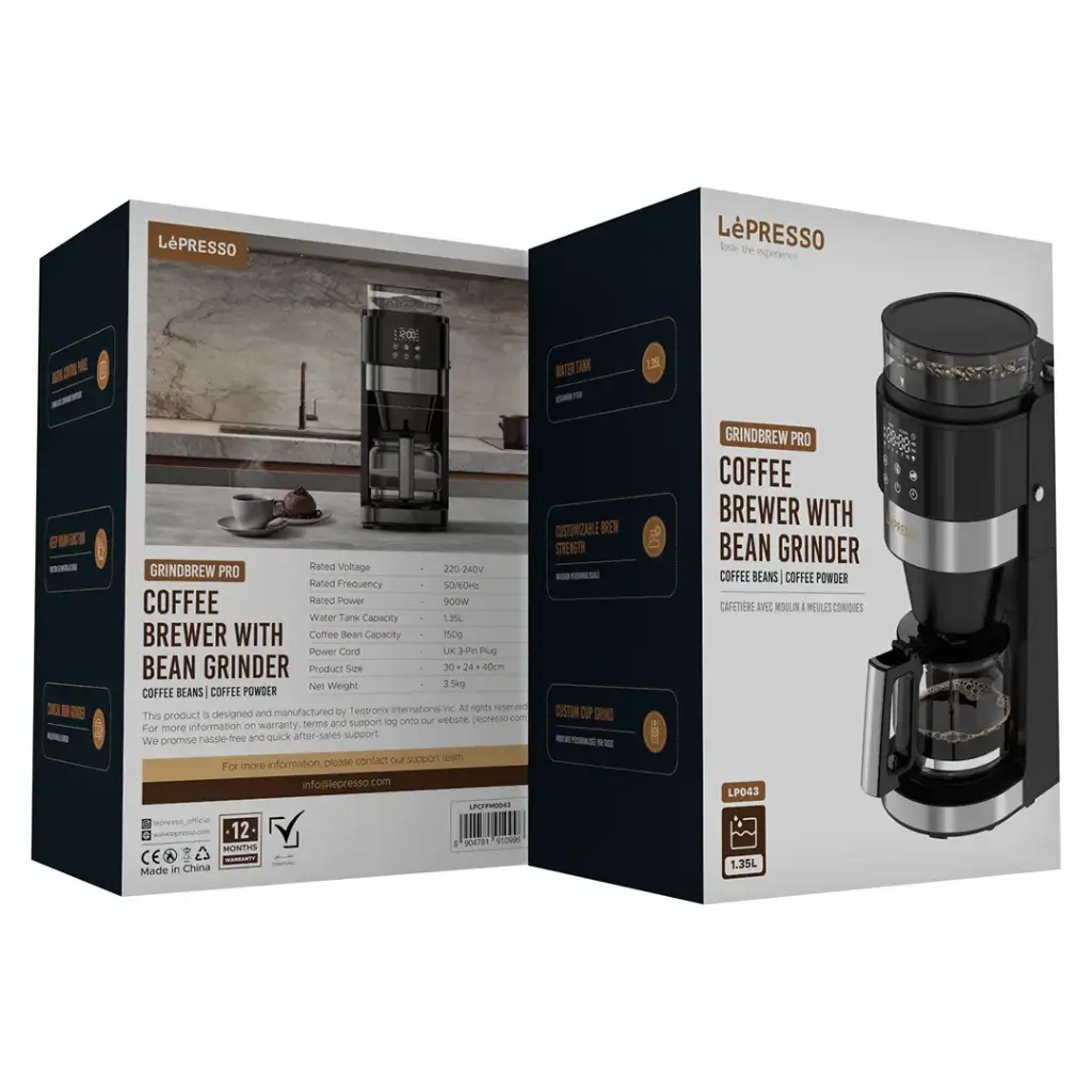 LEPRESSO GRINDBREW PRO COFFEE BREWER WITH BEAN GRINDER LPCFFM0043 - Image 2