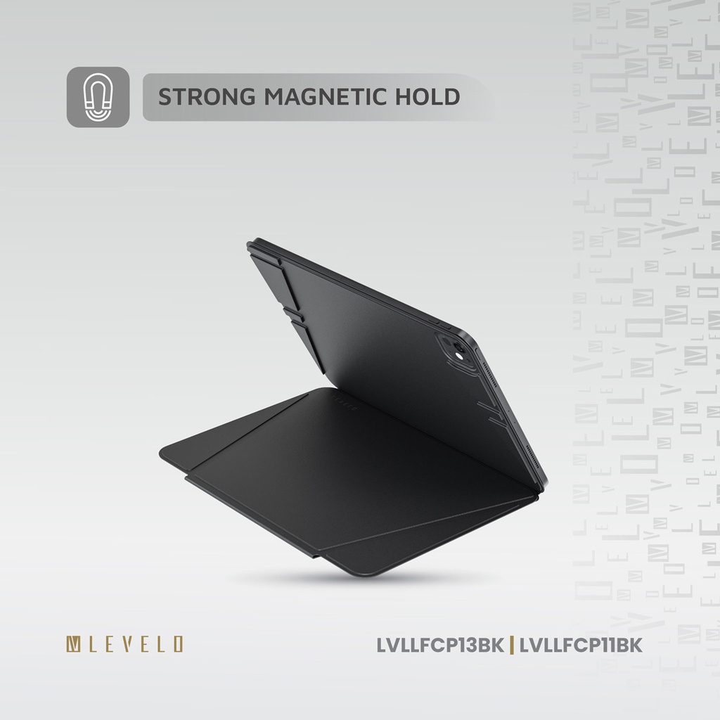 LEVELO LUXORA FOLIO IPAD PRO 13 ADJUSTABLE ANGLE BLACK CASE LVLLFCP13BK - Image 6