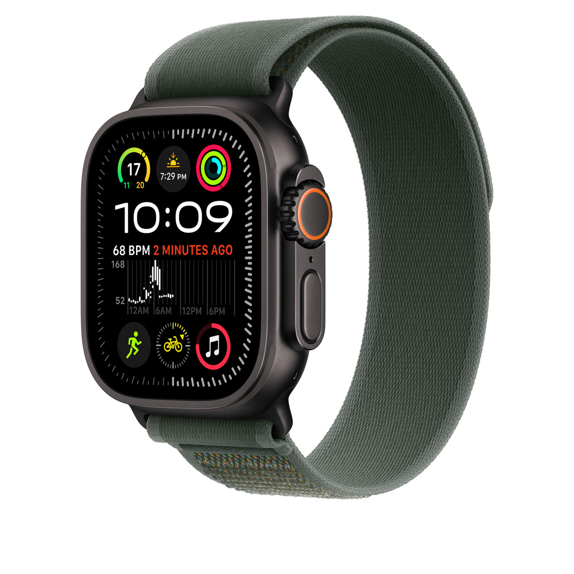 APPLE WATCH 49MM GREEN BLACK TITANIUM TRAIL LOOP M/L MYQ43 - Image 3
