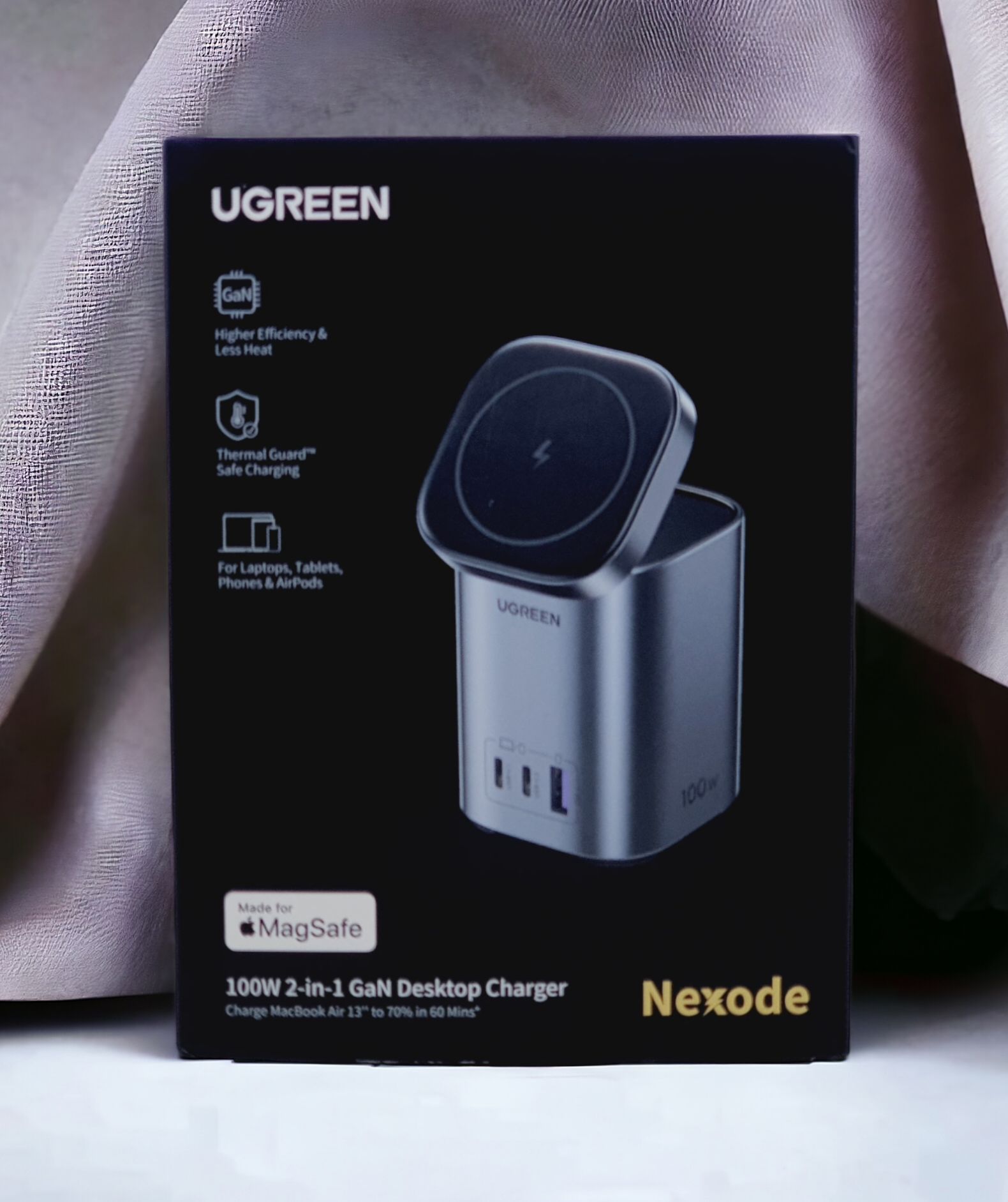 UGREEN NEXODE 100W 2 IN 1 GAN DESKTOP CHARGER 15169 - Image 3