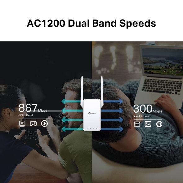TP LINK MESH WIFI EXTENDER AC1200 DUAL BAND RE315 - Image 2