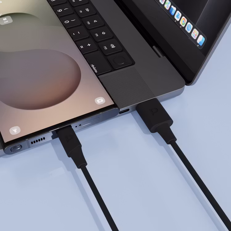 POWEROLOGY POWER SYNC FLEX USB A TO USB C CABLE 1.2M BLACK PCAB015BK - Image 2