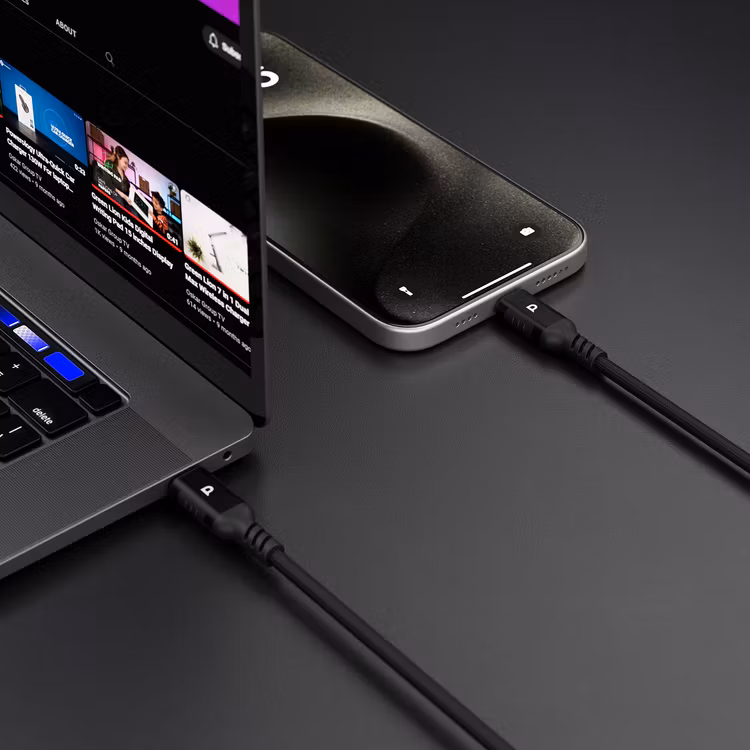 POWEROLOGY POWER SYNC WEAVE USB A TO USB C CABLE 1.2M GRAY PCAB021GY - Image 2