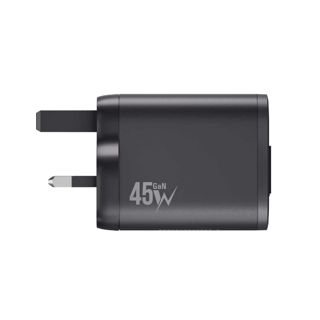 BLUPEBBLE POWERCORE 45W 2 PORTS PD GAN FAST CHARGER PD45W BLACK BP-PD45GANRC-BK - Image 3