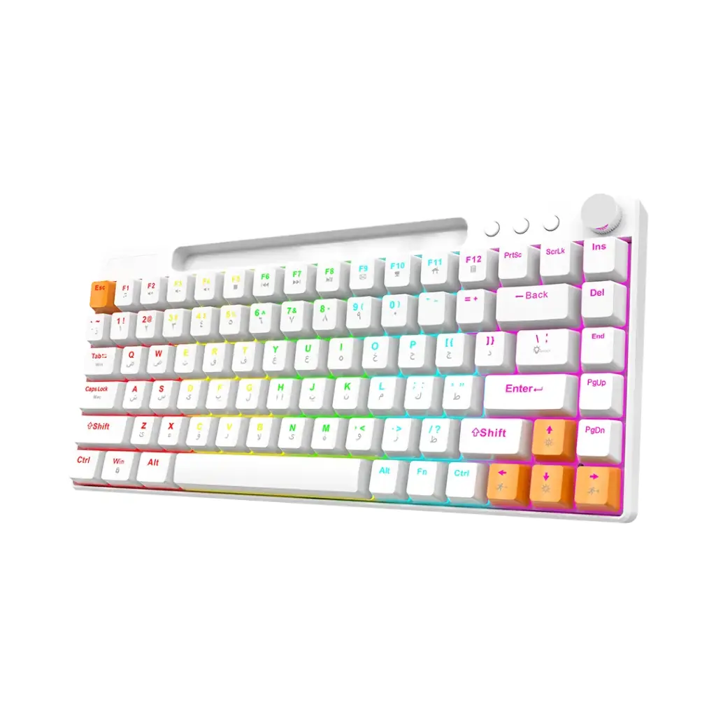 PORODO GAMING 84 KEYS MECHANICAL GAMING KEYBOARD WHITE PDX226-WH - Image 4