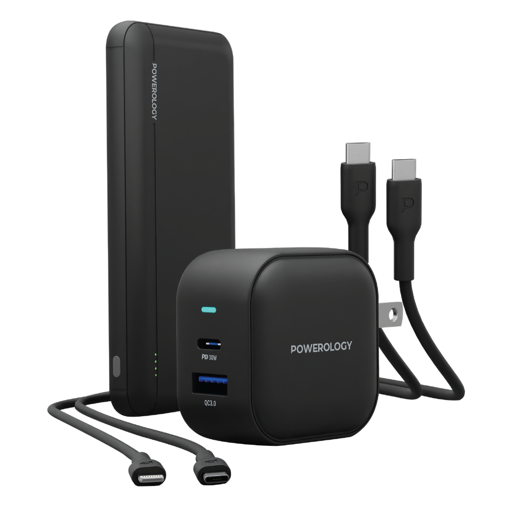 POWEROLOGY UNIVERSAL 5 IN 1 FAST CHARGING POWER BUNDLE BLACK - Image 2