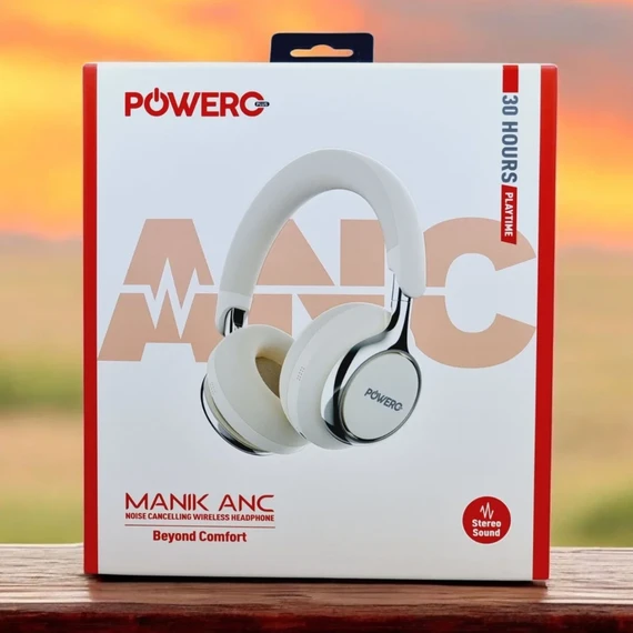 POWEROPLUS MANIK ANC NOISE CANCELLING WIRELESS HEADPHONE BEIGE PR-HFANOK35-CR - Image 2