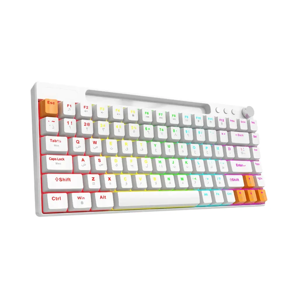 PORODO GAMING 84 KEYS MECHANICAL GAMING KEYBOARD WHITE PDX226-WH - Image 3