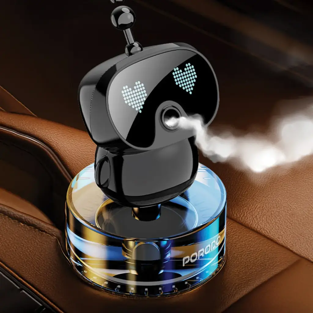 PORODO LIFESTYLE ROBOVIBE SMART CAR AROMA DIFFUSER BLACK PDLSLN2219 - Image 2