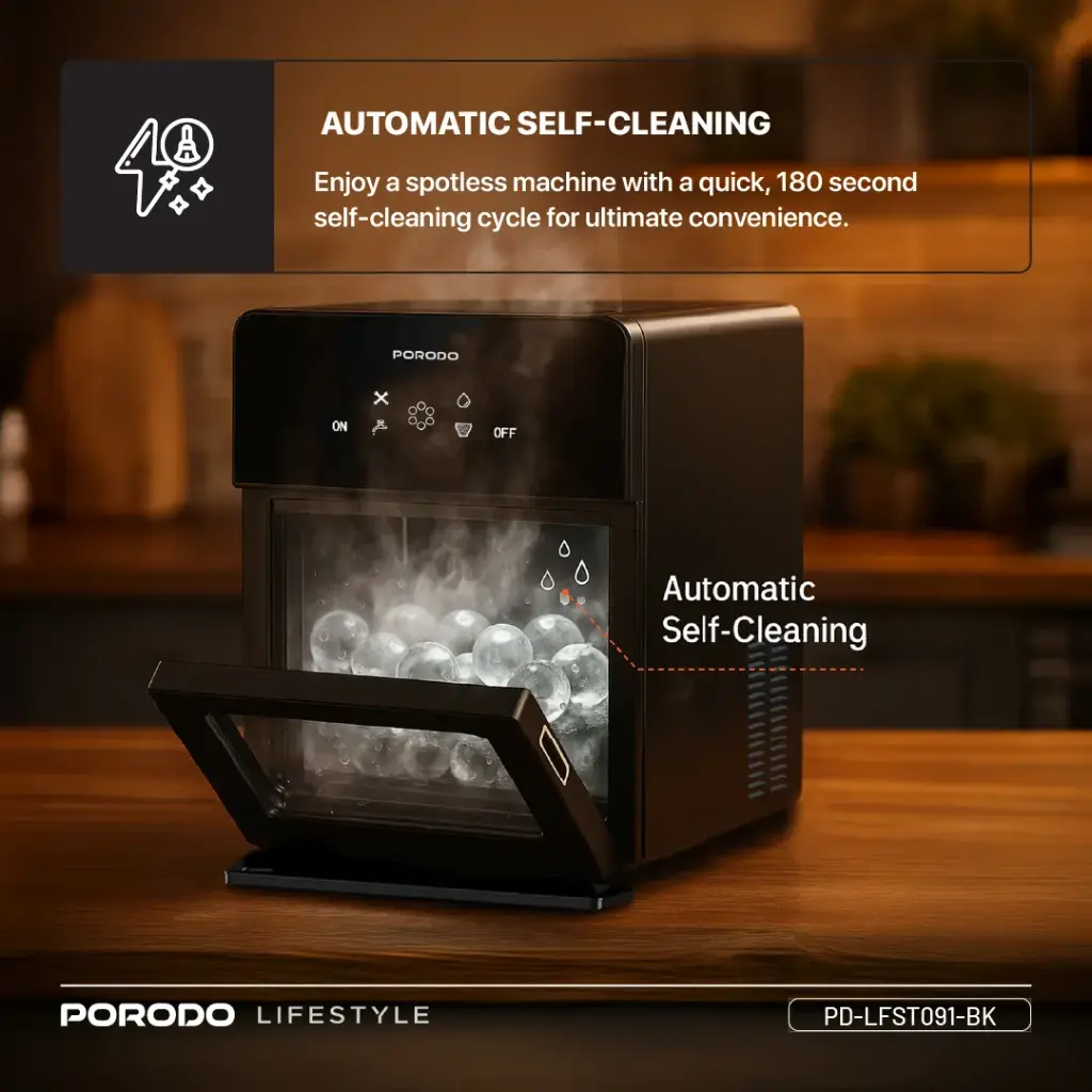 PORODO SPHERE ICE MACHINE 1.6L BLACK PD-LFST091-BK - Image 2