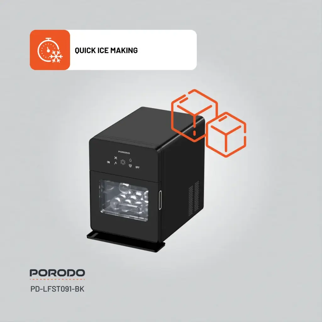 PORODO SPHERE ICE MACHINE 1.6L BLACK PD-LFST091-BK - Image 12