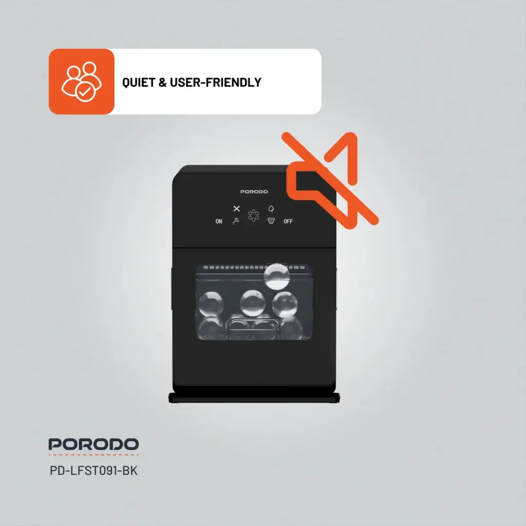 PORODO SPHERE ICE MACHINE 1.6L BLACK PD-LFST091-BK - Image 11