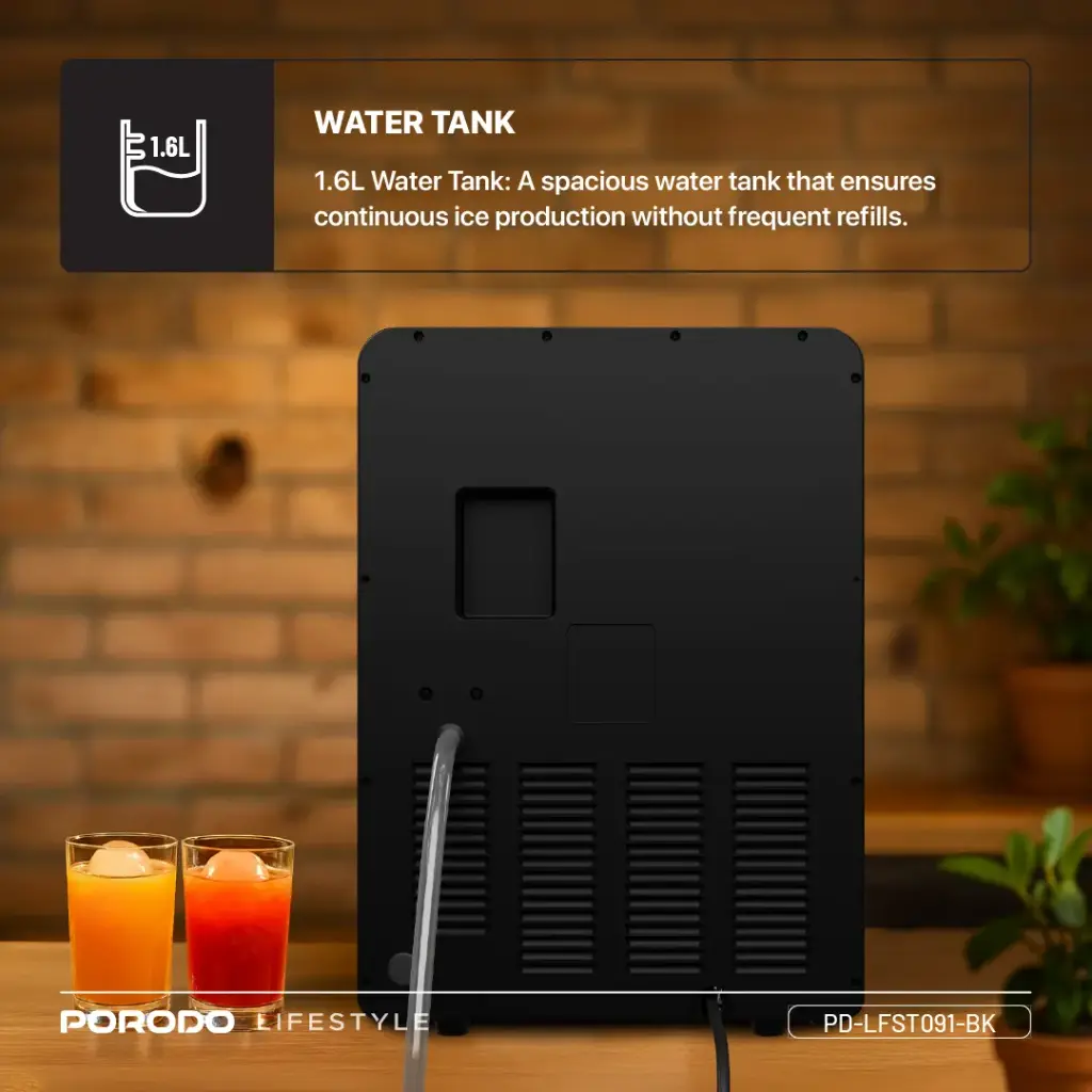 PORODO SPHERE ICE MACHINE 1.6L BLACK PD-LFST091-BK - Image 7