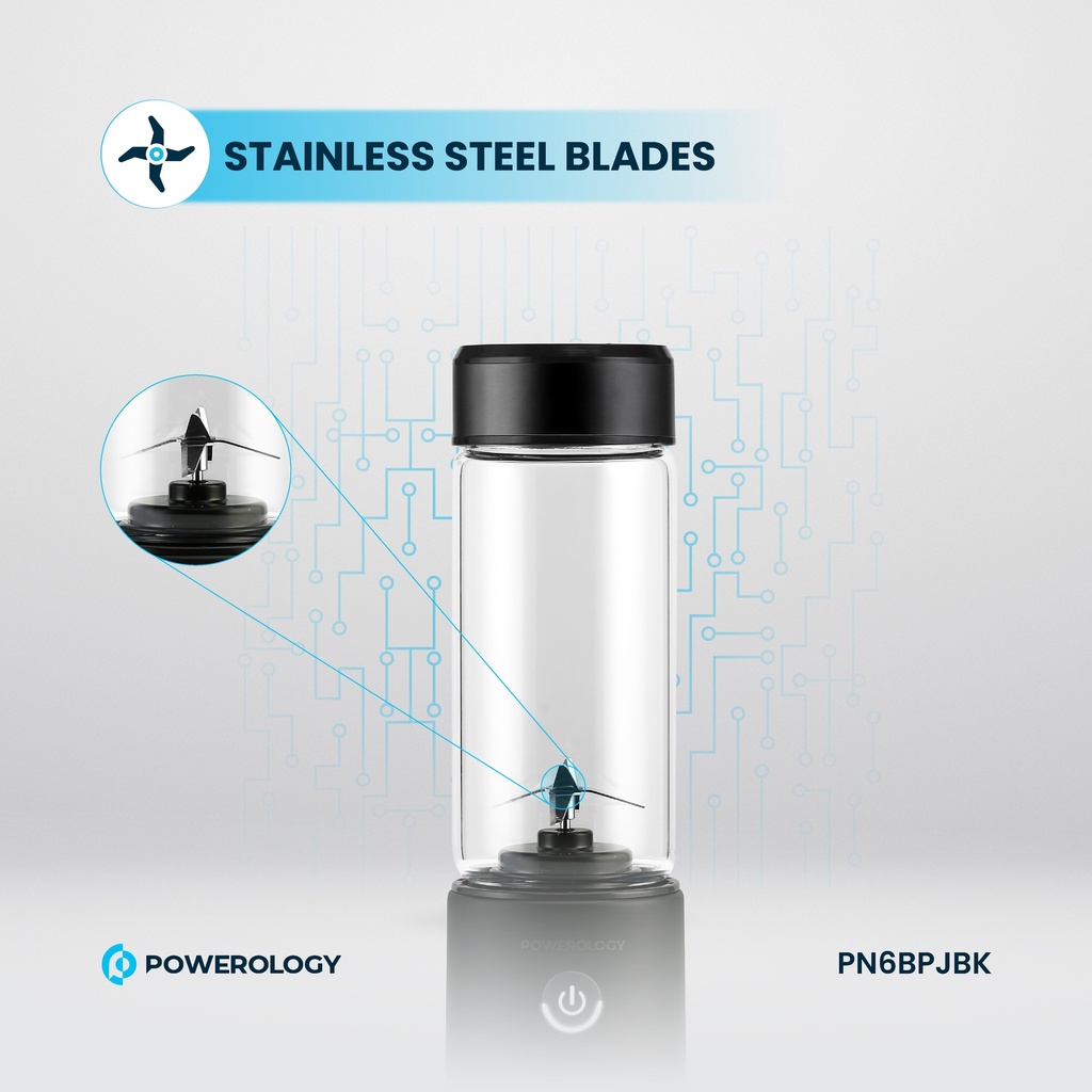 POWEROLOGY 6 BLADE PORTABLE JUICER 450ML BLACK PN6BPJBK - Image 3