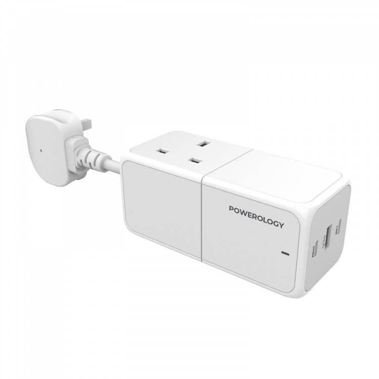 POWEROLOGY 65W POWER STIP WITH DUAL POWER SOCKET WHITE PWPS65W-WH - Image 4