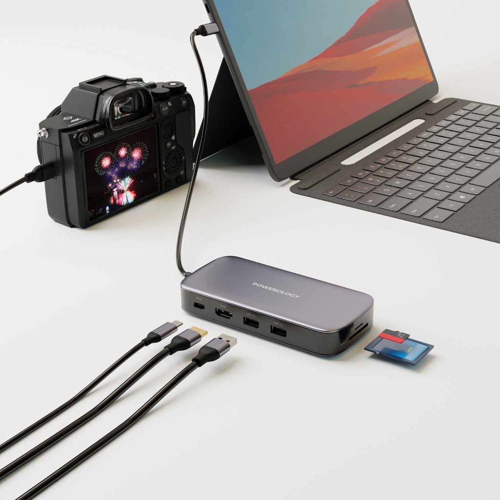 POWEROLOGY 256GB USB C AND SSD DRIVE ALL IN ONE CONNECTIVITY AND STORAGE 100W PWDSHB256 - Image 2