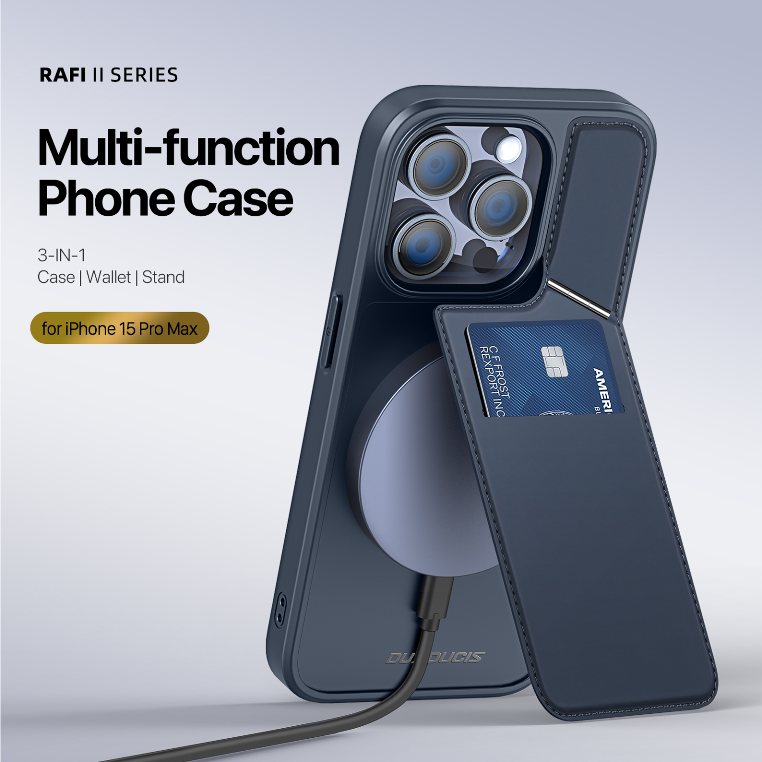 DUXDUCIS IPHONE 15 PRO MAX RAFI II MAG CASE BLUE RAFI-00271 - Image 3