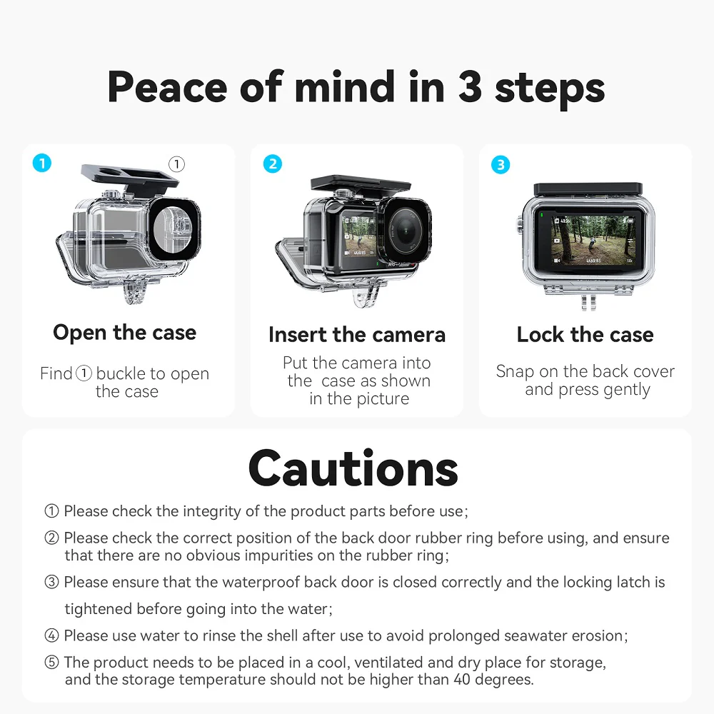 TELESIN ACTION 5 PRO WATERPROOF CASE OA-WTP-003 - Image 7