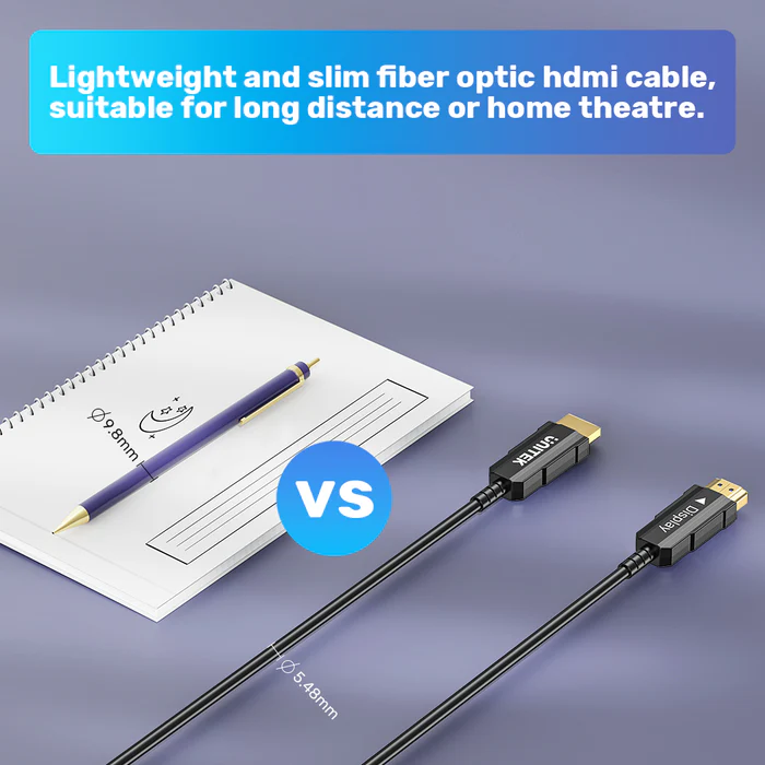 UNITEK 4K 60Hz HDMI FIBER OPTIC CABLE 15M BLACK C11072BK-15M - Image 7